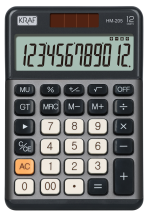 KRAF HESAP MAKİNESİ MASAÜSTÜ 12 HANE HM-205 GY KOYU GRİ