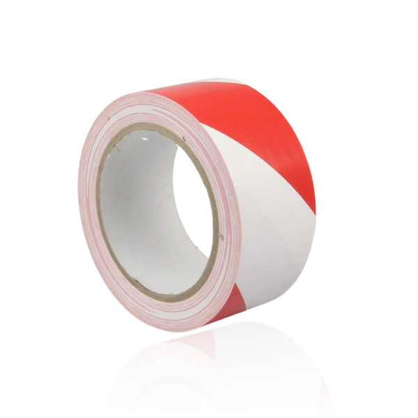 BOSS TAPE YER İŞARETLEME BANDI PVC 48 MM x 30M KIRMIZI-BEYAZ BT-02044