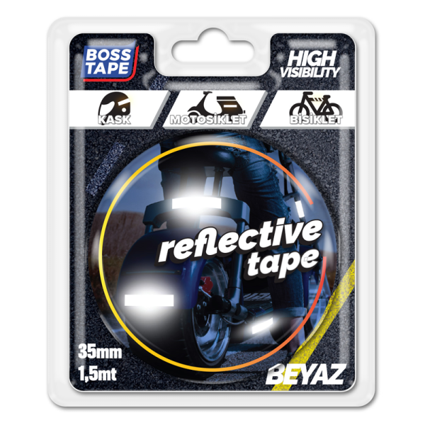 BOSS TAPE REFLEKTİF BANT 35 MM x 1.5M BEYAZ BT-09002