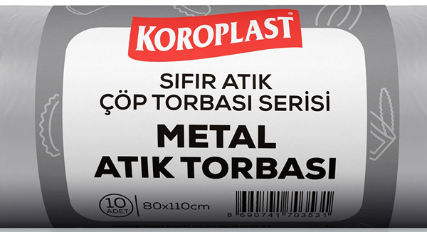 KOROPLAST ÇÖP TORBASI SIFIR ATIK METAL ATIKLARI AÇIK GRİ JUMBO 80x110 650 GR 10 LU 40 MİC. ST0150053