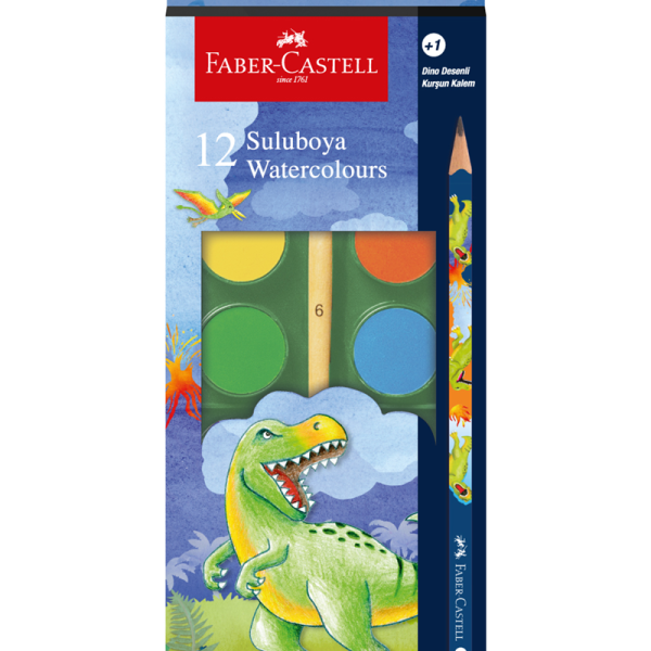 FABER SULU BOYA DİNO BÜYÜK BOY 12 Lİ +1 K.K 5292000002000