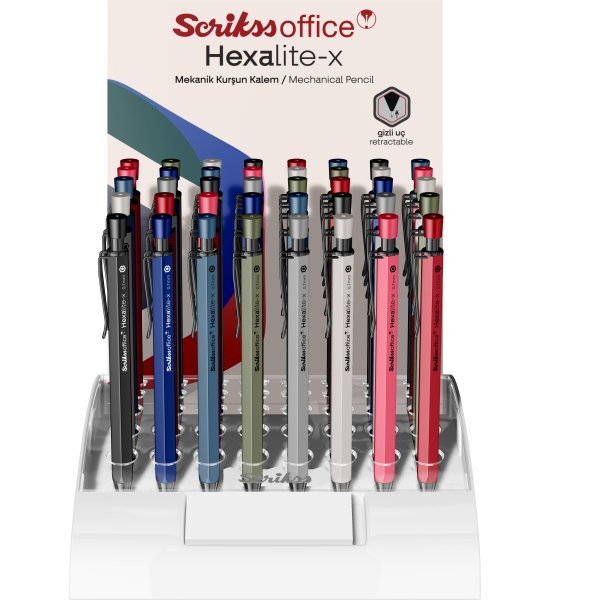 SCRIKSS OFFICE VERSATİL KALEM HEXALITE-X 0.5 - 0.7 40 LI STAND