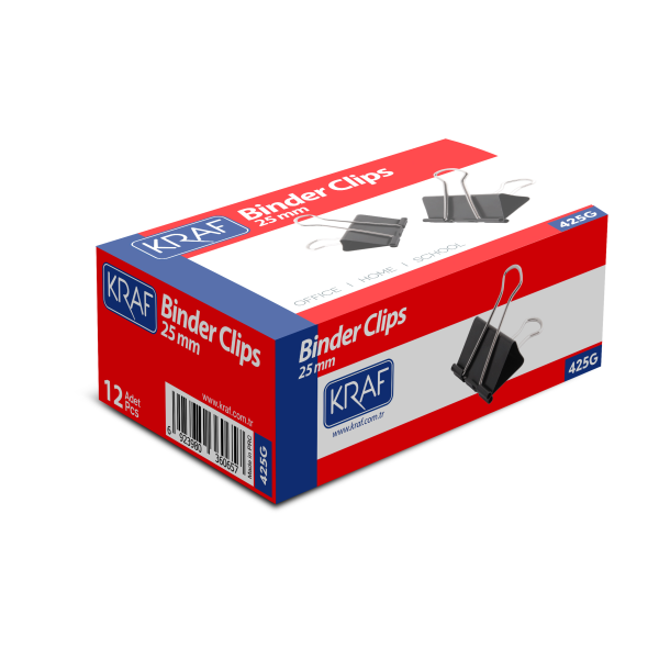KRAF BINDER CLIPS 25 MM 425G 12 Lİ