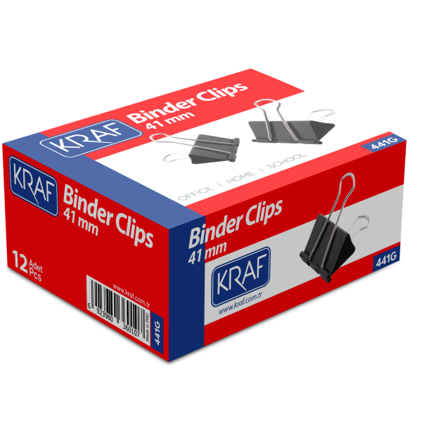 KRAF BINDER CLIPS 41 MM 441G 12 Lİ