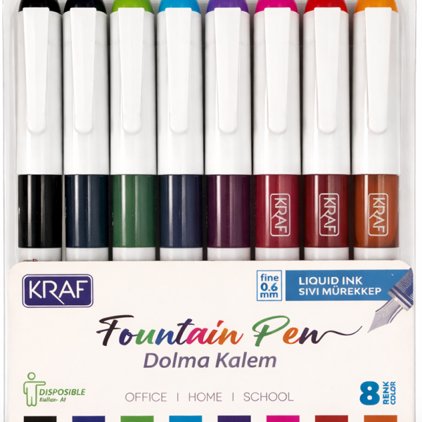 KRAF DOLMA KALEM KULLAN-AT 303 8 RENK SET