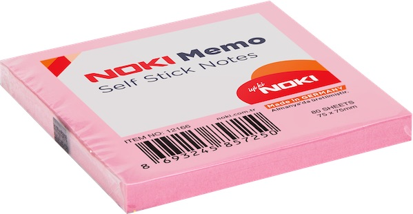 NOKİ MEMO YAPIŞKANLI NOT KAĞIDI 75x75 80 YP 12166 A.PEMBE