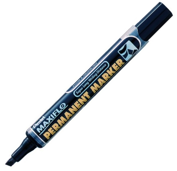 PENTEL PERMANENT MARKÖR NLF60 KESİK UÇ SİYAH Y NLF60-A