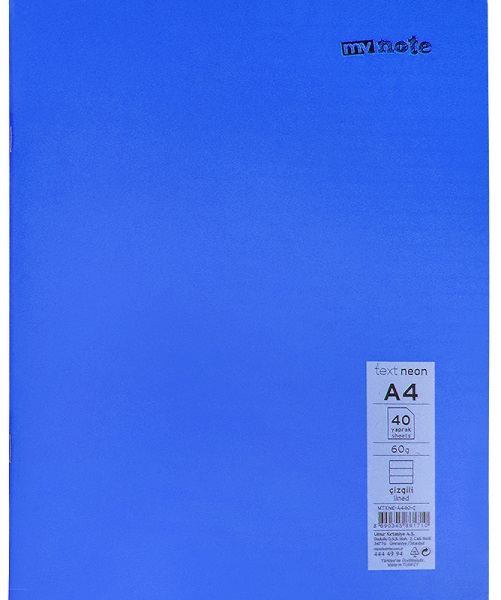 MYNOTE DEFTER TEXT NEO PP KAPAK DİKİŞLİ A4 40 YP KARELİ MTXNE-A440-K