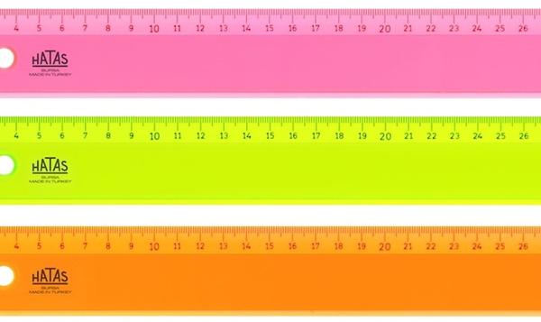 HATAS CETVEL PLASTİK NEON ŞEFFAF 30 CM 00148
