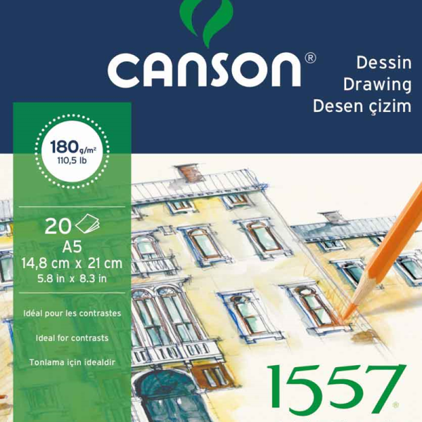 CANSON RESİM VE ÇİZİM BLOĞU 1557 A5 180 GR 20 YP FCNS18020A5US