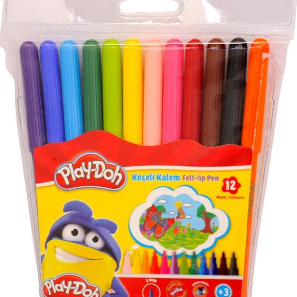 PLAY-DOH KEÇELİ KALEM 12 RENK 2 MM PVC PLAY-KE-005