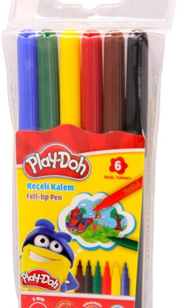 PLAY-DOH KEÇELİ KALEM  6 RENK 2 MM PLAY-KE004
