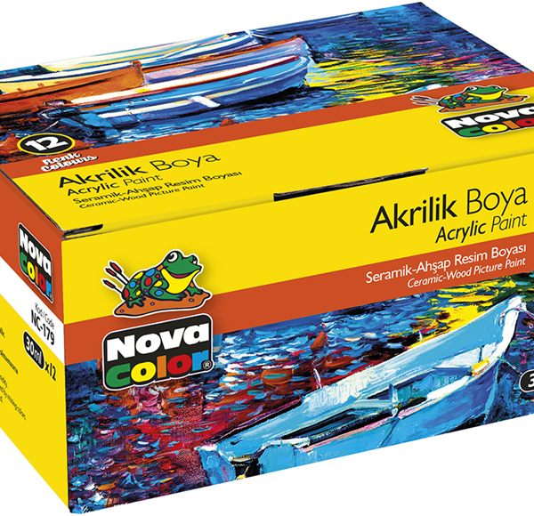 NOVA COLOR AKRİLİK BOYA ŞİŞE 30 CC SET 12 Lİ NC-179