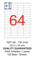 TANEX LASER ETİKET TW-2164 52.5 X 18 MM 100 LÜ - Görsel 2