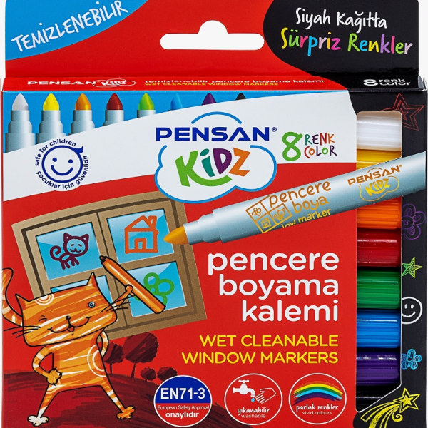 PENSAN KİDZ MARKÖR PENCERE 8 RENK 99925