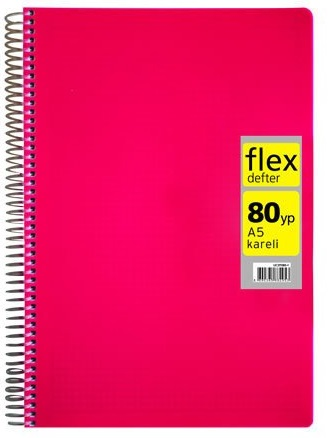 MYNOTE DEFTER FLEX NEO PP KAPAK SPİRALLİ A5 80 YP KARELİ MFXNE-A580-K