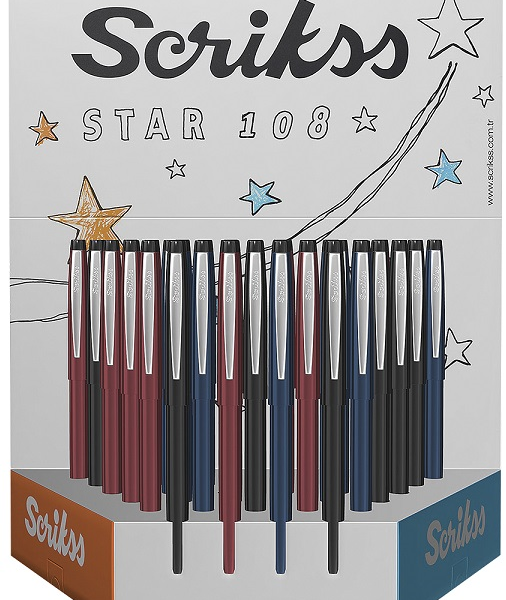 SCRIKSS TÜKENMEZ KALEM F108 STAR 36 LI STAND