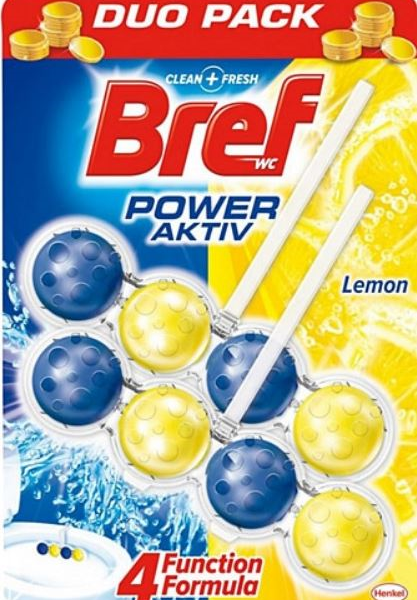 BREF KLOZET KOKUSU POWER AKTIV İKİLİ 8 TOP LİMON 100g