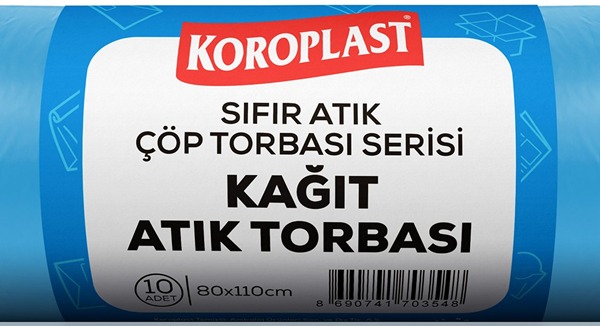 KOROPLAST ÇÖP TORBASI SIFIR ATIK KAĞIT ATIKLARI MAVİ JUMBO 80x110 440 GR 10 LU 27 MİC. ST01500535