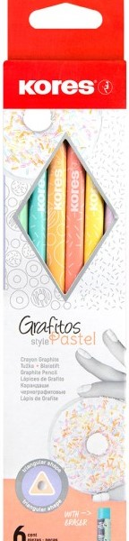 KORES KURŞUN KALEM  STYLE PASTEL 6 LI 92803