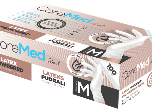 COREMED MUAYENE ELDİVENİ LATEKS PUDRALI TG 100 ADET (M)
