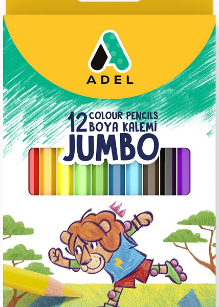 ADEL KURU BOYA JUMBO HEXA TAM BOY 12 Lİ 510001